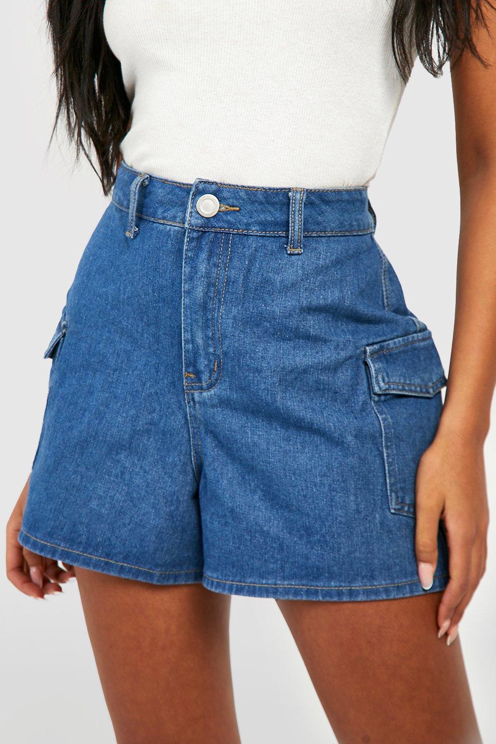 Women's cargo sale denim shorts